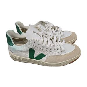 Veja V-12 Mesh Sneakers Shoes White & Green Men's Size 10